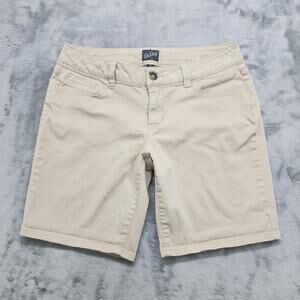 Bebop Shorts Womens 9 Juniors Tan Low Rise Bermuda Shorts Stretch Cotton Casual